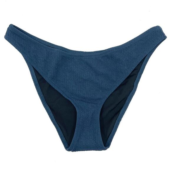NEW J. Crew Textured Curved-waist Cheeky Bikini Bottom Blue Women’s XL BC050 $59 - Picture 1 of 10